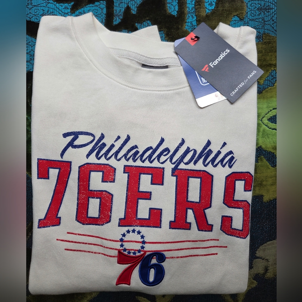 Fanatics NBA White Sweatshirt, Size M, UNISEX
